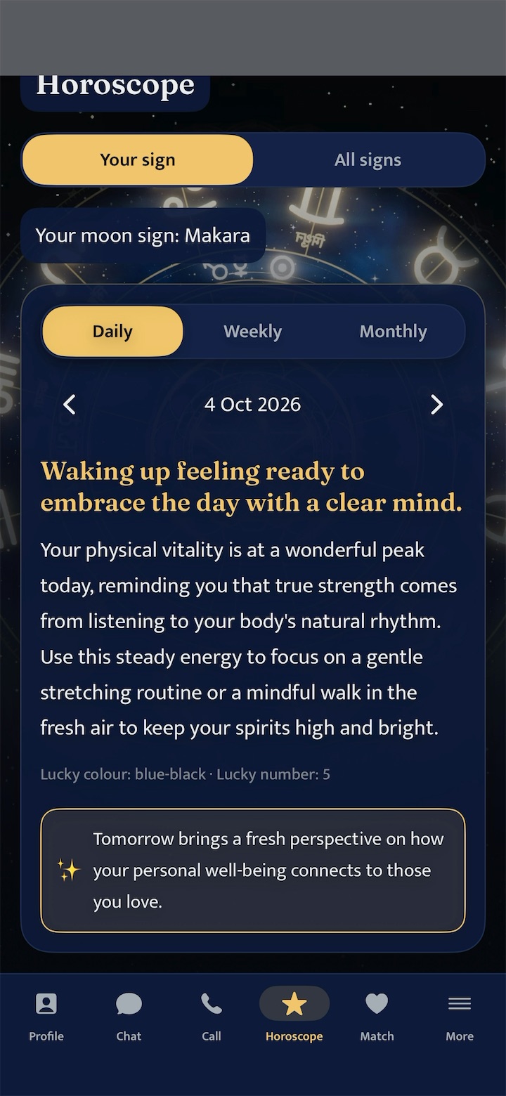 Purohit app horoscope: the daily reading for your moon sign